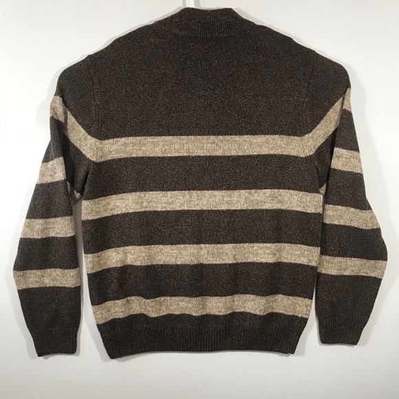 Chaps Pullover Sweater Brown Tan Striped Men's XL - Picture 4 of 6